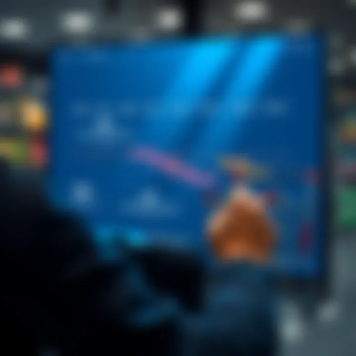 A person shopping online, viewing purchase timelines and tasks on a screen in the AMP ecosystem.