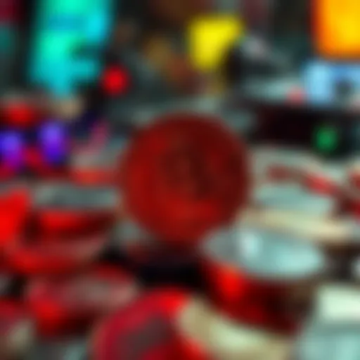 Visual representation of a digital currency system with tokens that decrease in value over time, promoting spending.