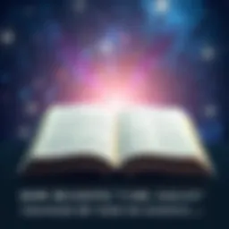 An open book with a starry background, symbolizing exploration of the cosmos through reading.