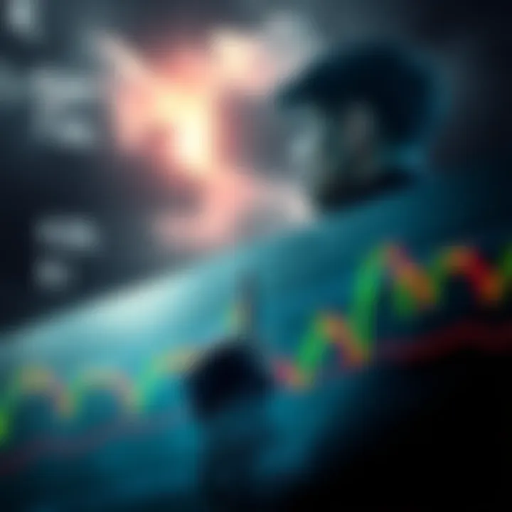 A person looking thoughtfully at a stock market graph with dark clouds above, symbolizing fading optimism in financial markets.