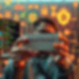 A visual representation showing a person looking confused while holding a seed phrase card, with computer code and security icons in the background, illustrating the need for new crypto security metho...