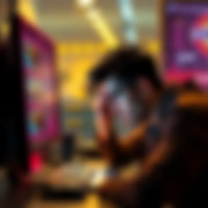 A person looking frustrated at a computer screen while reviewing PancakeSwap trades, showing signs of disappointment