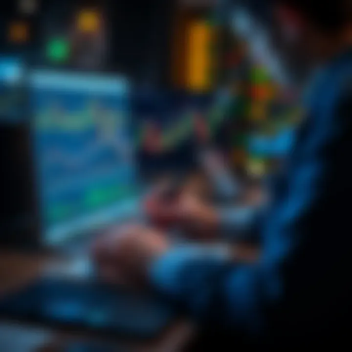 Paper Trading Strategy A person analyzing financial charts and making notes on a laptop while paper trading