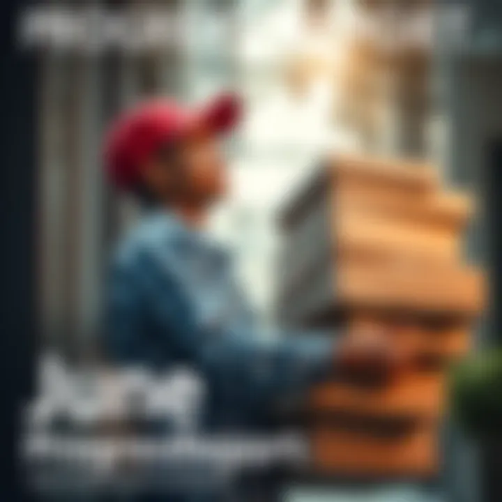 A person carrying a stack of parcels to deliver them, looking satisfied with their progress in June.