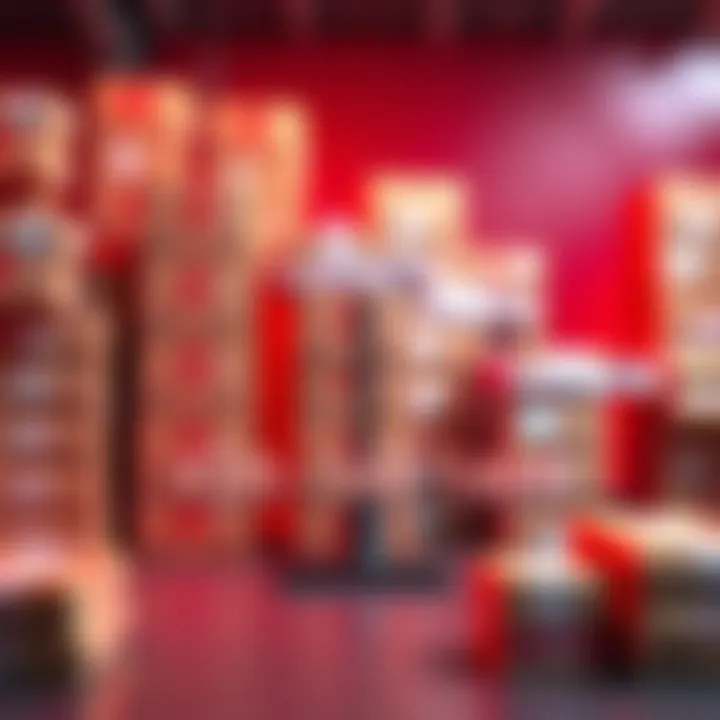 A visual representation of parcel limits, showing a scale with numbers between 135 and 140, alongside packages stacked for distribution.
