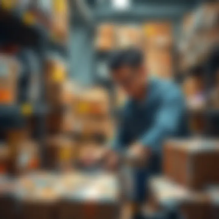 A person organizing parcels for effective management and planning a strategic jump in the parcel system.