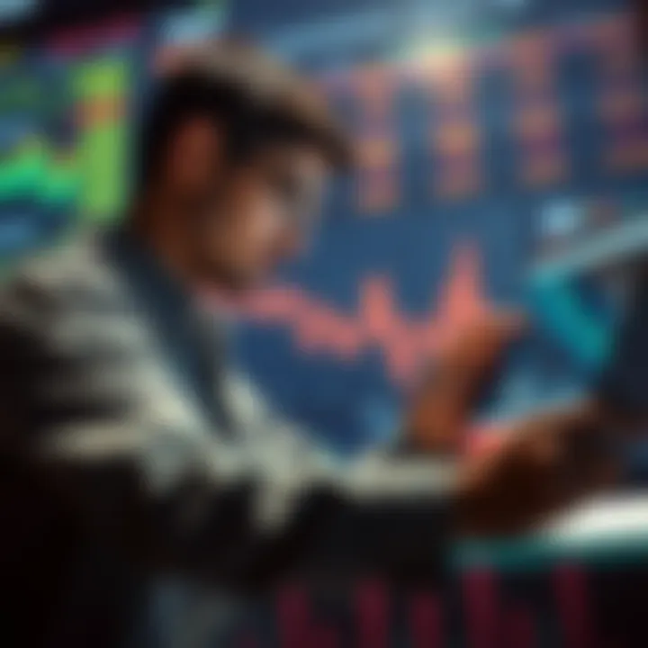 A person analyzing charts and numbers related to parcel counts and earnings in Atlas Earth.