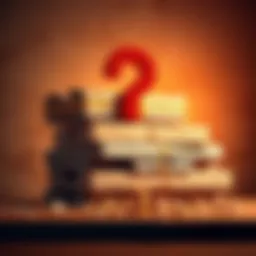 A stack of parcels with a question mark above them symbolizing luck in investment.