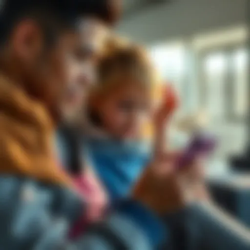 Parent helping daughter with Revolut app A parent shows their daughter how to fix an income selection mistake in the Revolut app on a smartphone