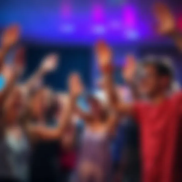 Participants Celebrating Accomplishment Group of people celebrating after completing a monthly challenge, showing joy and determination with smiles and high-fives.