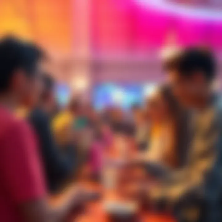 Participants enjoying daily tasks People engaging in fun daily tasks for prizes in a check-in event