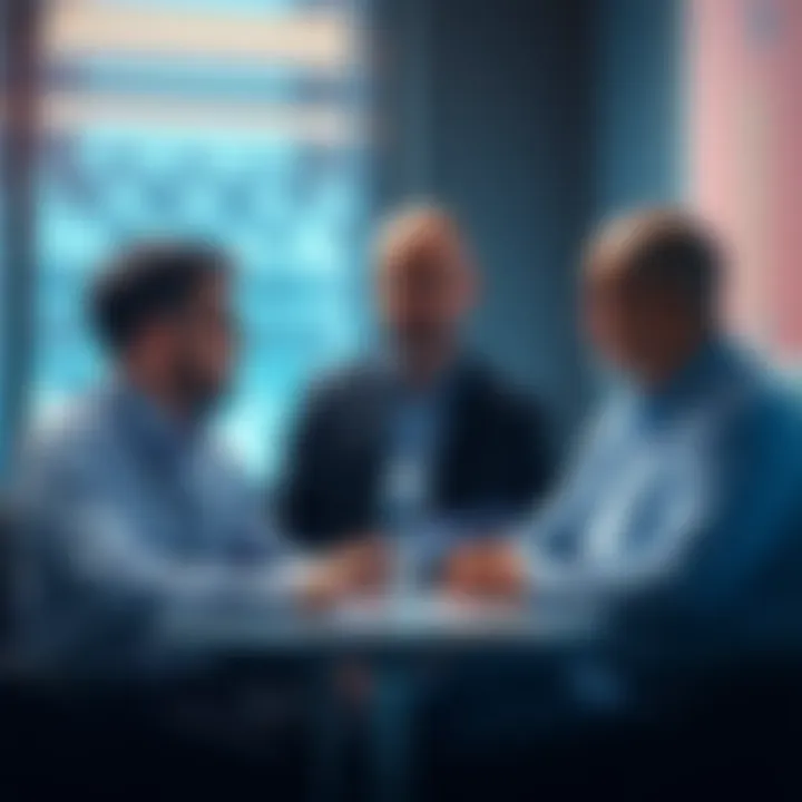 Representatives from RiskStream and Hashgraph discussing risk management strategies