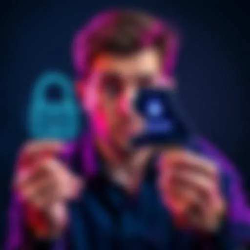 A person looking confused while holding a digital lock symbol and a broken passphrase sign, symbolizing the risks of using passphrases for cryptocurrency security.