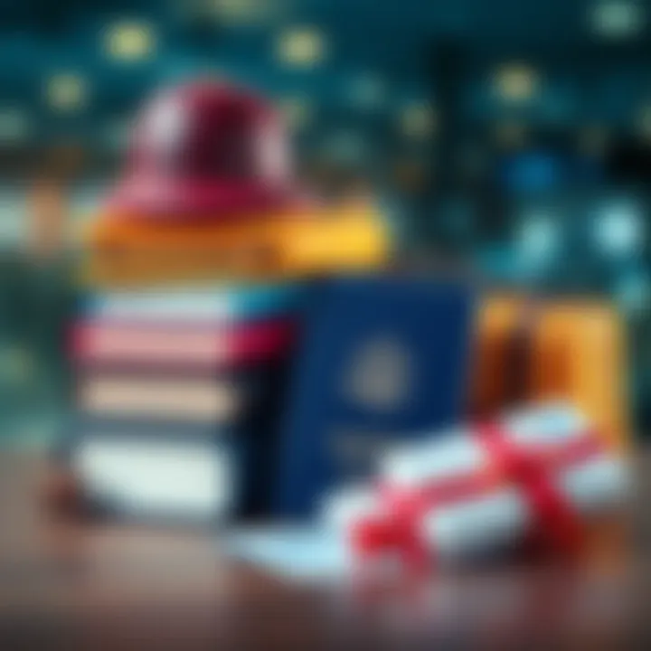 Passports and Travel Parcels A stack of travel parcels next to a passport and boarding pass, symbolizing the decision to buy passports before acquiring travel items.