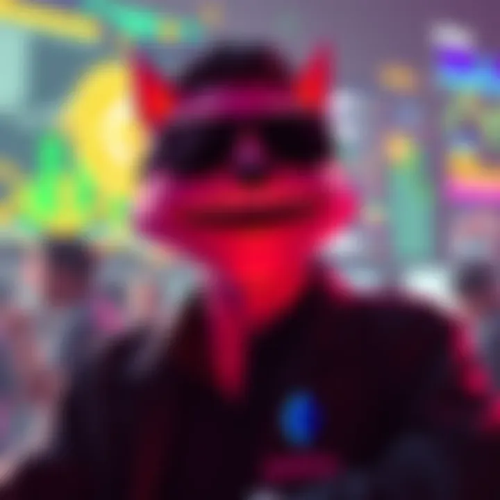 Patos Meme Coin presale excitement Traders excited about the Patos Meme Coin presale, with vibrant graphics and crypto symbols in the background