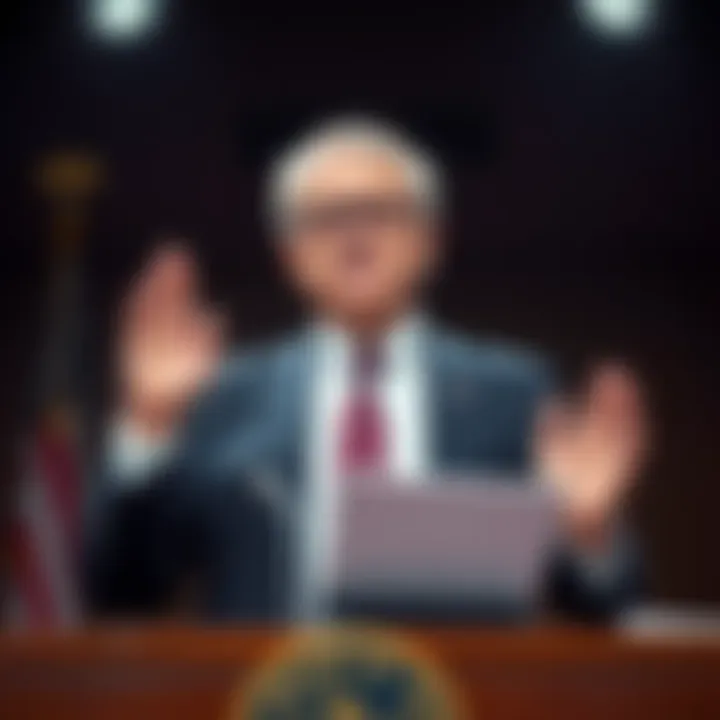 Paul Atkins taking the oath of office as the new Chair of the SEC, with a focus on addressing a lawsuit.