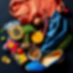 A collage showing groceries, clothes, and cryptocurrency trading symbols representing Pawns.app community spending habits.