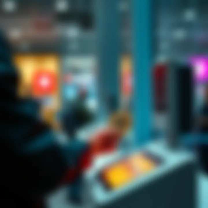 A customer using a Square terminal to pay with Bitcoin by scanning a QR code