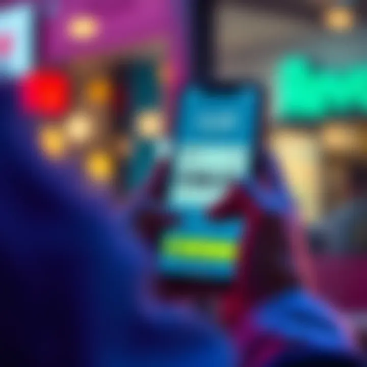 A person using a mobile phone to make a payment with the Revolut app, showing a price tag with higher costs.