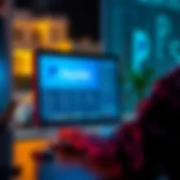 A person using a computer to transfer money from a PayPal account to a Solana wallet on screen