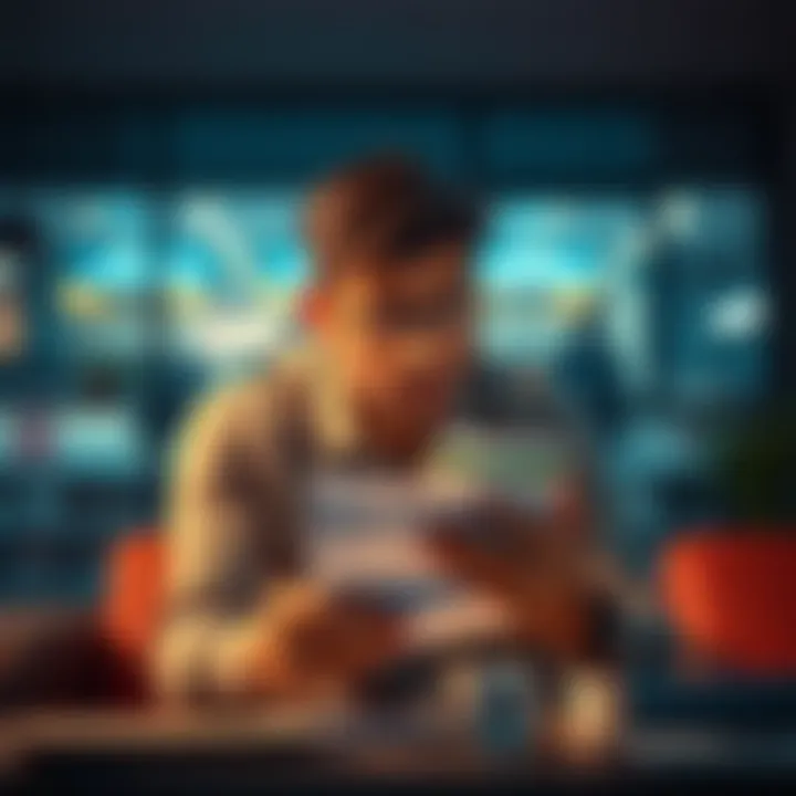 Frustrated user looking at bank account statement with missing funds