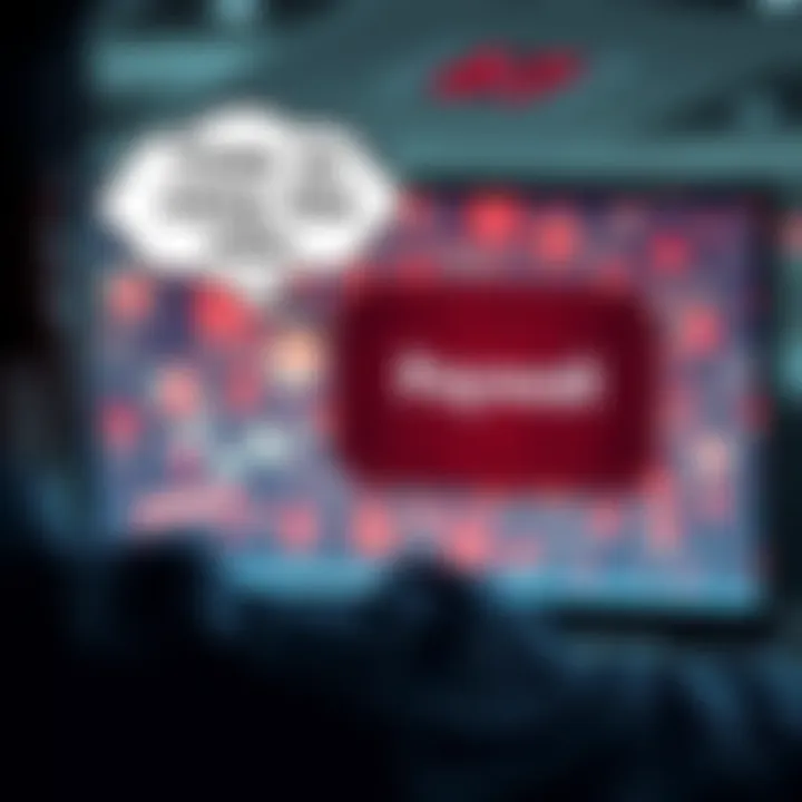 A person looking at a computer screen displaying a locked paywall with the phrase 'Time to Die Theory' in a thought bubble.
