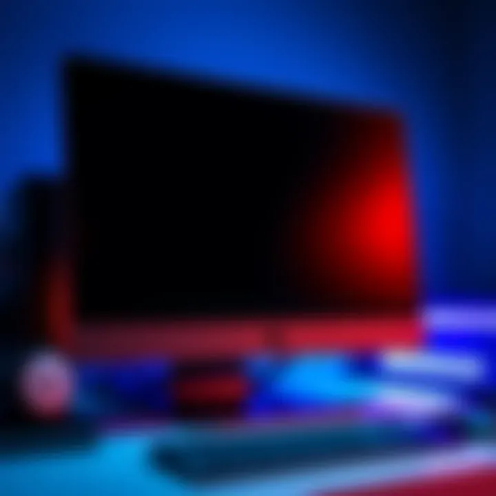 A desktop computer showing a black screen, indicating it won't power on after a GPU upgrade.