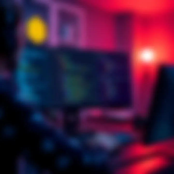 A developer working on a computer with code related to Pebble and Cardano displayed on the screen.