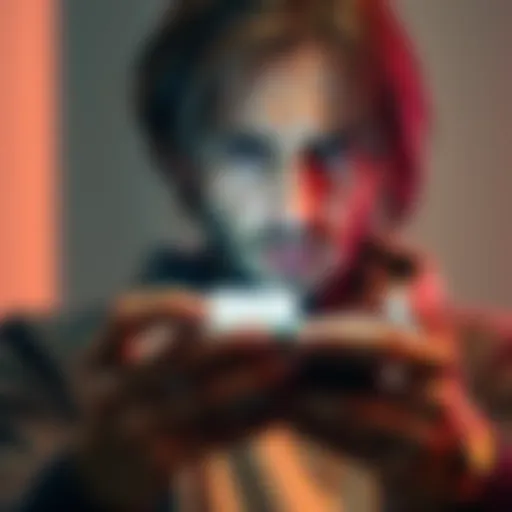 A person looking worried while checking their bank account on a smartphone, showing a pending deposit notification