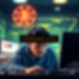 A frustrated person looking at their computer screen with a pending ETH withdrawal notification.