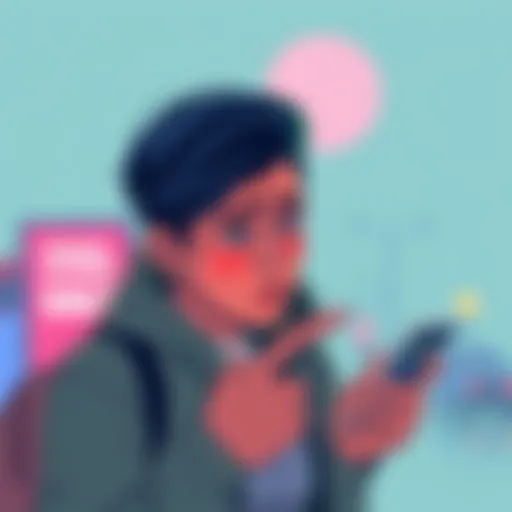 A worried person looking at a phone displaying a pending payment status.