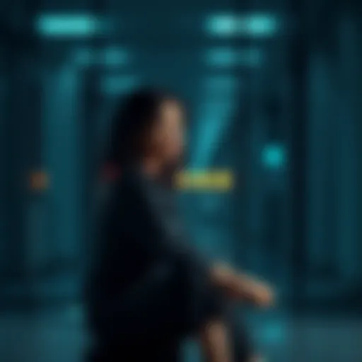 A woman named Penelope sitting alone, looking contemplative with a worried expression, symbolizing personal fears in modern culture.