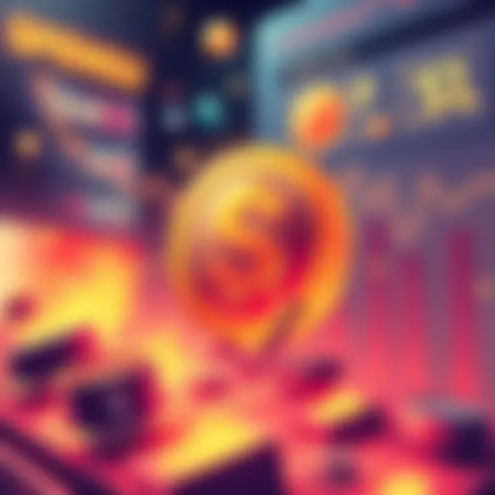 Illustration showing $PENGU memecoin with brand logos and a chart indicating rising revenue potential.