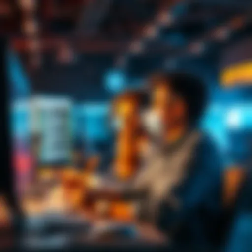 Individuals looking at KYC status changes on a computer screen, showing confusion and concern