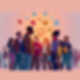 A diverse group of people standing together, sharing ideas and emotions, symbolizing unity despite differences.