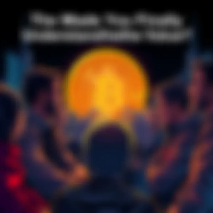 A group of people sharing their moments of understanding Bitcoin's value through various media like articles and videos