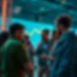 A group of people looking at charts and discussing Cardano's recent developments