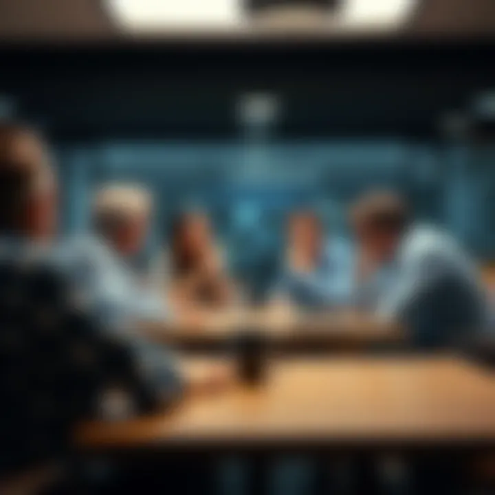 A group of people sitting around a table, expressing their frustrations and discussing ways to improve communication.