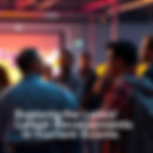 A group of people engaged in conversation about recent news and trends in a community setting