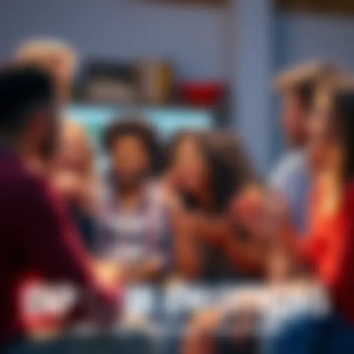 A group of people sharing their feelings in a casual setting, highlighting emotional awareness and connection.