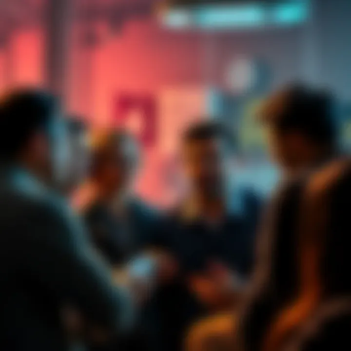 A group of people engaged in a heated discussion about unconventional beliefs, showcasing diverse opinions and expressions.
