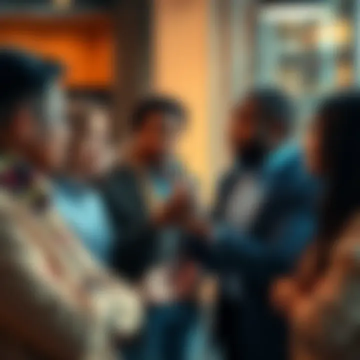 A group of diverse individuals engaging in a thoughtful discussion about leadership and admiration in today's world.