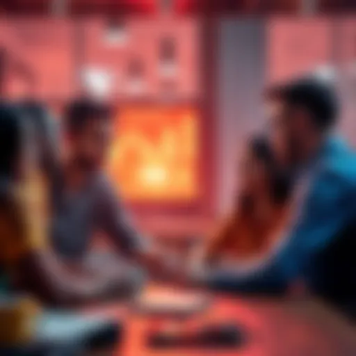 People discussing online money-making strategies A group of people sharing tips and ideas on how to earn money online