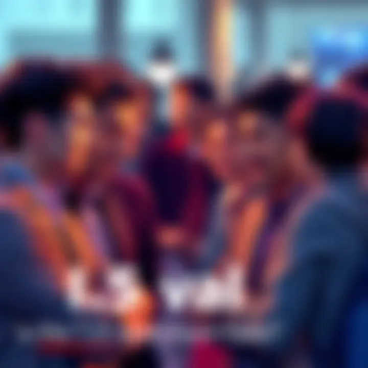 A group of people engaged in conversation about the value of .5, showing mixed reactions of curiosity and skepticism.