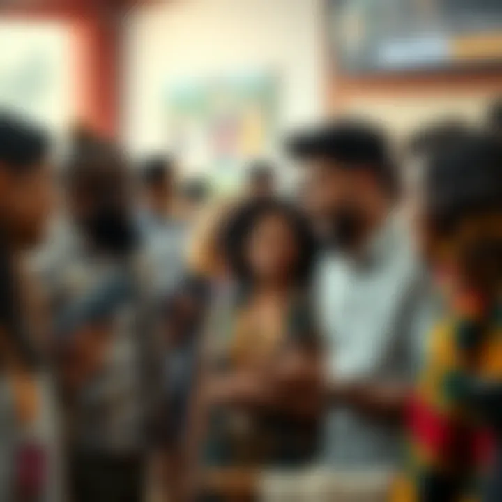 A diverse group of people engaging in a conversation about WAGMI, showcasing smiles and active participation.