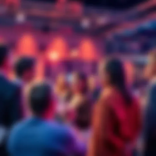 Group of people sharing opinions and debating a trending topic in a lively forum setting