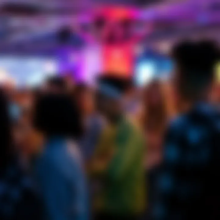 People Engaged in Technology and Community Events A diverse group of people participating in various technology and community activities, showcasing excitement and engagement in 2026.