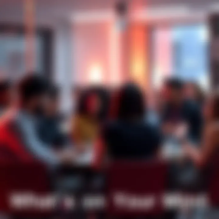 People Engaging in Discussion A diverse group of people sitting together, sharing thoughts and ideas during a lively discussion.