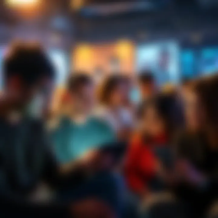 A diverse group of people sharing their thoughts and reactions on digital platforms, illustrating online communication trends.