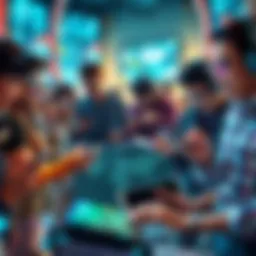 A group of people using various gadgets and devices showcasing recent tech advancements